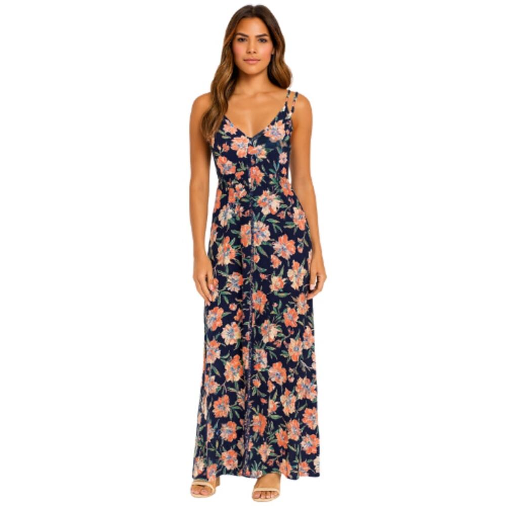 Band of Gypsies Floral Maxi Dress in Navy – NWT Size Small